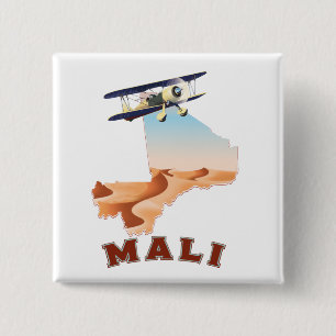 Chapa Cuadrada Póster de viaje del mapa vintage de Mali