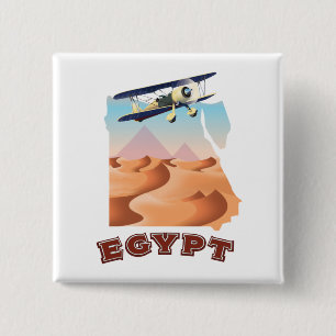 Chapa Cuadrada Póster de viaje Mapa de Egipto Vintage