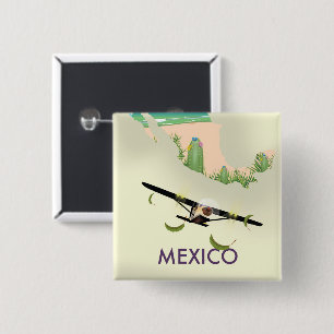 Chapa Cuadrada Póster de viaje mapa de México
