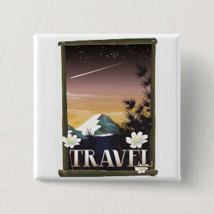 Chapa Cuadrada Póster de viaje vintage edición Night Mountain