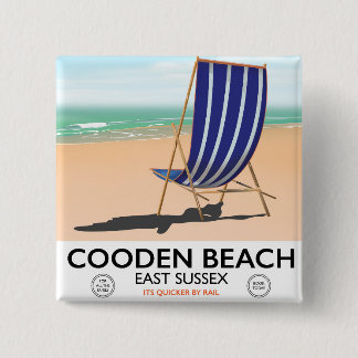 Chapa Cuadrada Poster de viajes de cosmética de Cooden Beach East