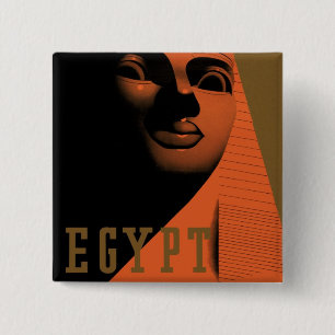 Chapa Cuadrada Poster de Viajes de Vintage con Sphinx, Egipto, Áf
