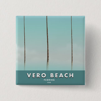 Chapa Cuadrada Poster de viajes vintage de Vero Beach Florida