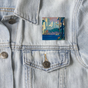 Chapa Cuadrada Poster De Viajes Vintage Para New York Central Lin