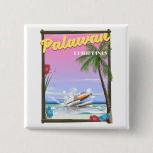 Chapa Cuadrada Póster de vuelo a Palawan Filipinas