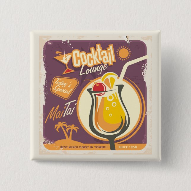 Chapa Cuadrada Poster del salón de cóctel (Anverso)