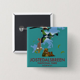 Chapa Cuadrada Poster del vuelo del Parque Nacional Jostedalsbree