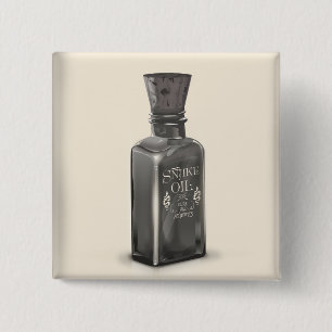 Chapa Cuadrada Póster divertido de botella de "Aceite de Serpient