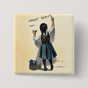 Chapa Cuadrada Póster francés vintage de Chocolat Menier arte de