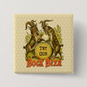 Chapa Cuadrada Póster vintage de cerveza Bock: Salón de bar antig