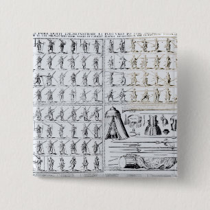 Chapa Cuadrada Posturas para los mosqueteros y los piqueros