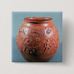 Chapa Cuadrada Pote de Sigillated, de Lezoux, Puy-de-Bóveda