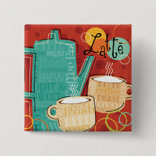 Chapa Cuadrada Pote y tazas decorativos de Latte