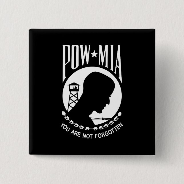 Chapa Cuadrada POW MIA Héroes militares estadounidenses prisioner (Anverso)