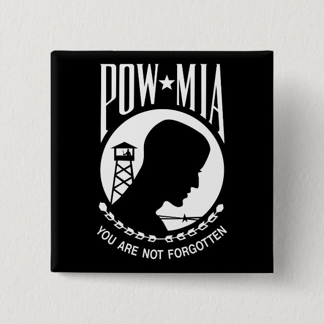 Chapa Cuadrada POW MIA Héroes militares estadounidenses prisioner (Anverso)