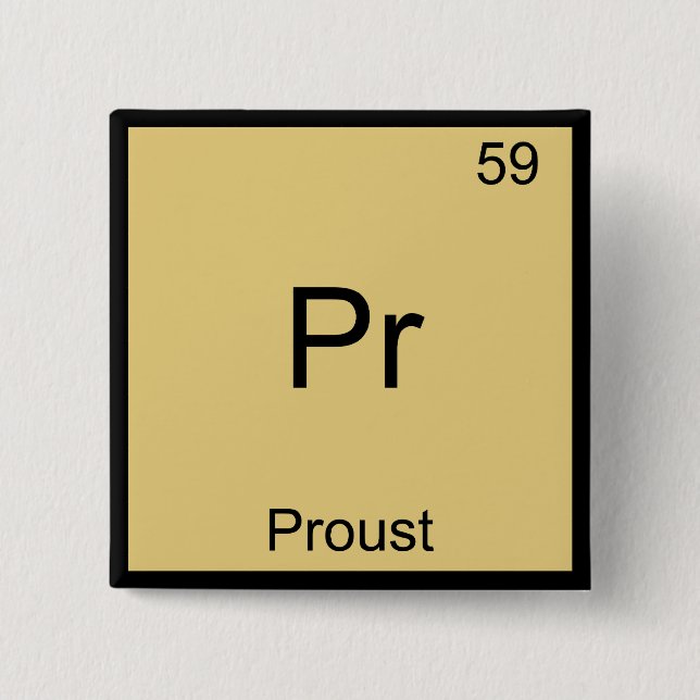 Chapa Cuadrada Pr - Proust Gracioso Símbolo De Elemento Químico T (Anverso)