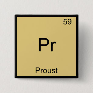 Chapa Cuadrada Pr - Proust Gracioso Símbolo De Elemento Químico T