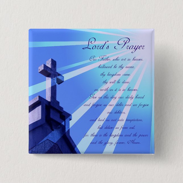 Chapa Cuadrada Prayer Design Pin de señor (Anverso)