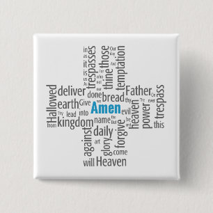 Chapa Cuadrada Prayer Word Cloud de señor