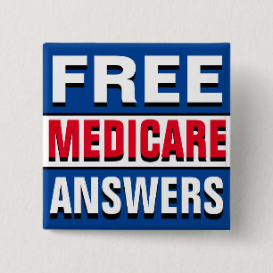 Chapa Cuadrada Pregúntame sobre Medicare