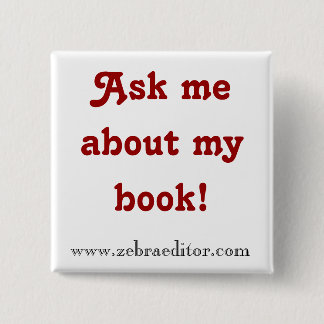 Chapa Cuadrada Preguntar sobre mi libro—Botón