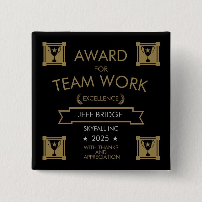 Chapa Cuadrada Premio del Personal Corporativo (Anverso)