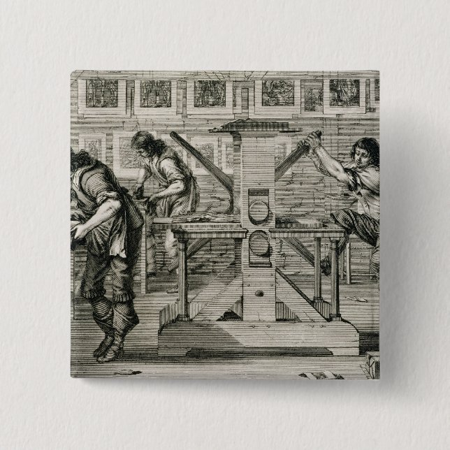 Chapa Cuadrada Prensa francesa, 1642 (grabado) (Anverso)