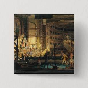 Chapa Cuadrada Preparación de paisaje en un teatro