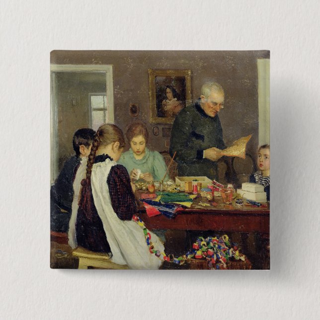 Chapa Cuadrada Preparación para el navidad, 1896 (Anverso)