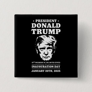 Chapa Cuadrada Presidente 47 D J Trump Día de Inauguración enero 