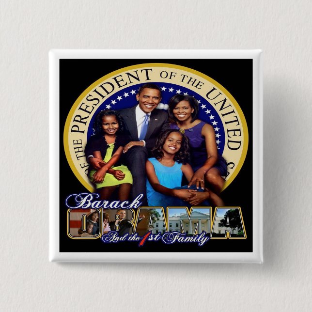 Chapa Cuadrada Presidente Barack Obama 2008 (Anverso)