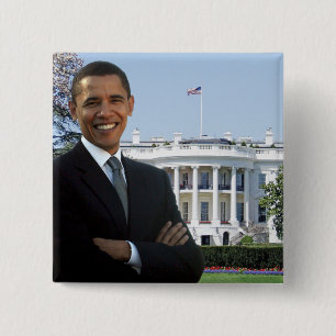 Chapa Cuadrada Presidente Barack Obama - Pin del cuadrado