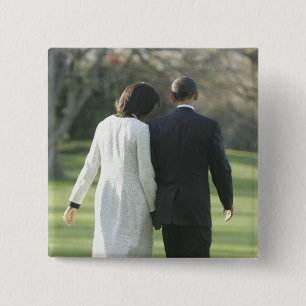 Chapa Cuadrada Presidente Barack Obama y Primera Dama Michelle