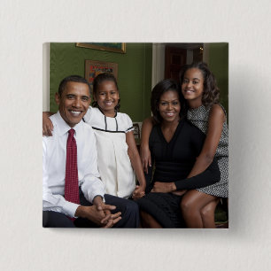 Chapa Cuadrada Presidente Barack Obama y su familia