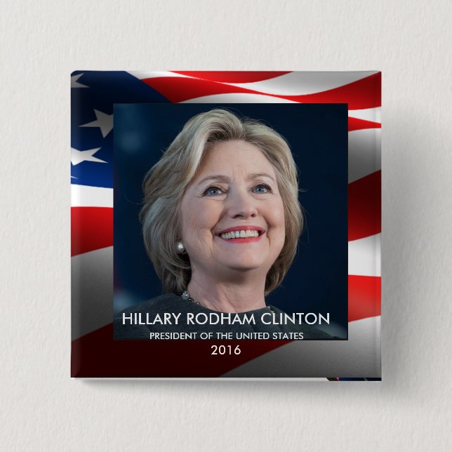 Chapa Cuadrada Presidente de Hillary Rodham Clinton de los (Anverso)