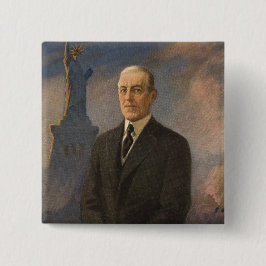 Chapa Cuadrada Presidente estadounidense Woodrow Wilson & Liberta