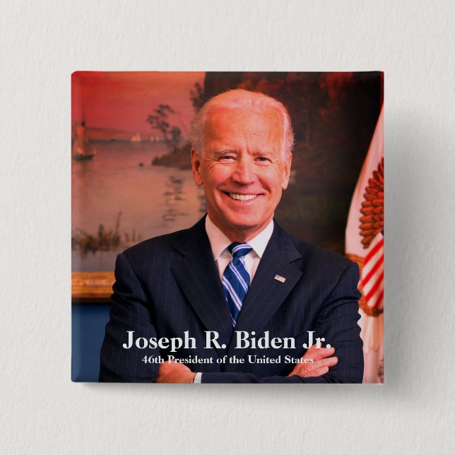 Chapa Cuadrada Presidente Joe Biden, 46º Presidente de los Estado (Anverso)