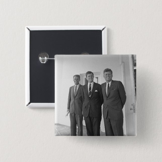 Chapa Cuadrada Presidente John Kennedy y Brothers American Camelo (Anverso y reverso)