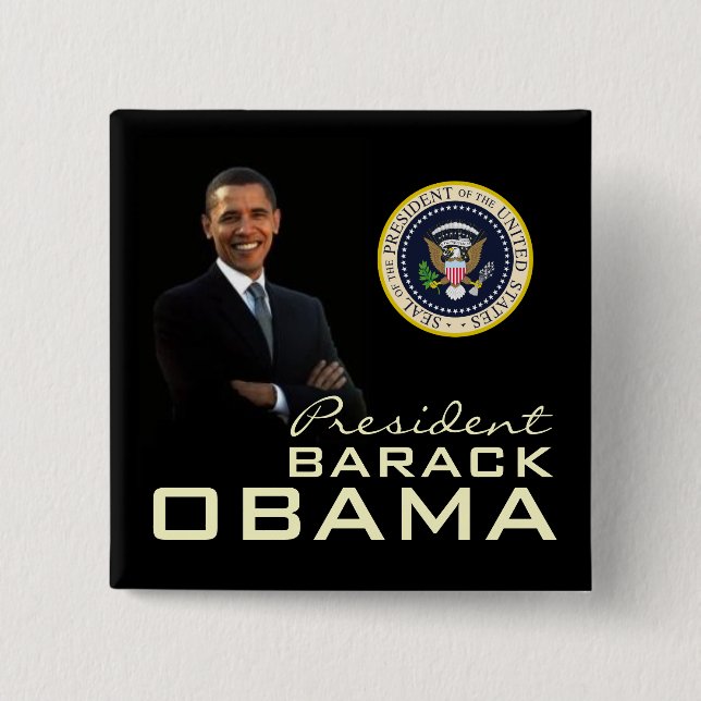Chapa Cuadrada Presidente Obama (Anverso)