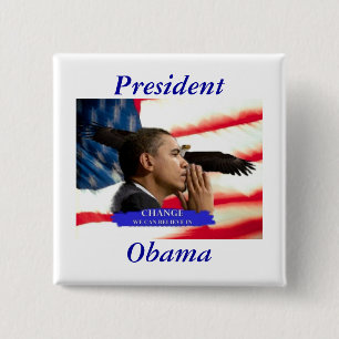 Chapa Cuadrada Presidente Obama