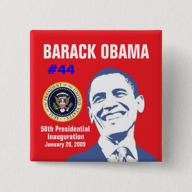 Chapa Cuadrada Presidente Obama (Anverso)