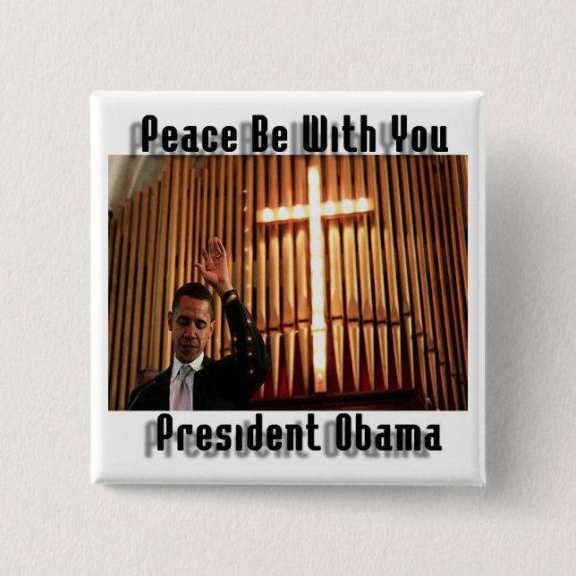 CHAPA CUADRADA PRESIDENTE OBAMA RELIGIOUS SQUARE BUTTON (Anverso)