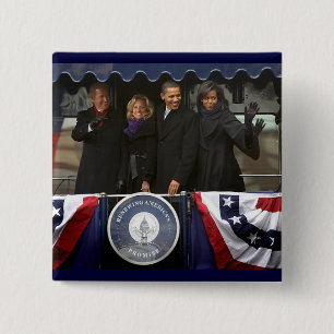 Chapa Cuadrada Presidente Obama y vicepresidente Biden 2009