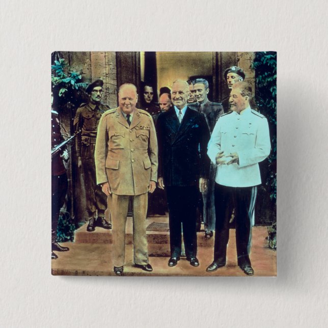 Chapa Cuadrada Presidente Truman y Joseph Stalin (Anverso)