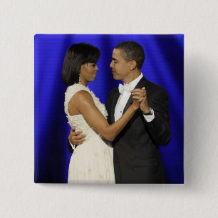 Chapa Cuadrada Presidente y primera señora Obama Inauguration