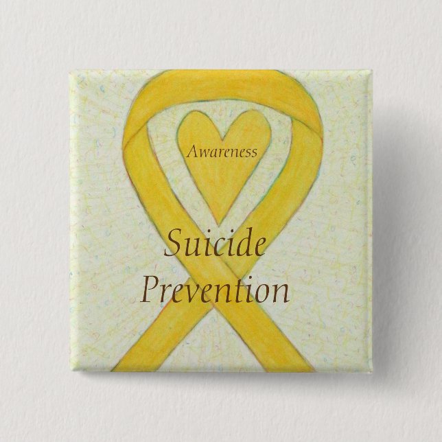 Chapa Cuadrada Prevención del suicidio Pins de cinta de opciones  (Anverso)