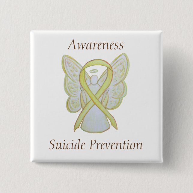 Chapa Cuadrada Prevención del suicidio Pins de cinta de opciones  (Anverso)