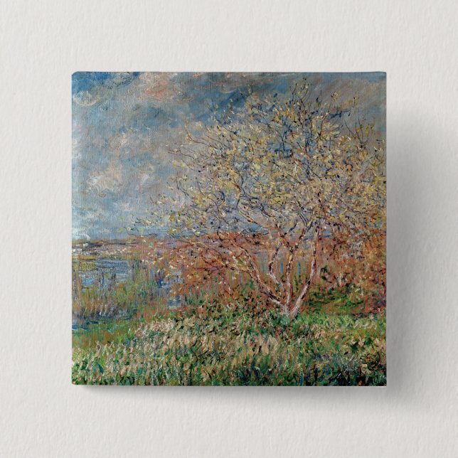 Chapa Cuadrada Primavera de Claude Monet el | (Anverso)