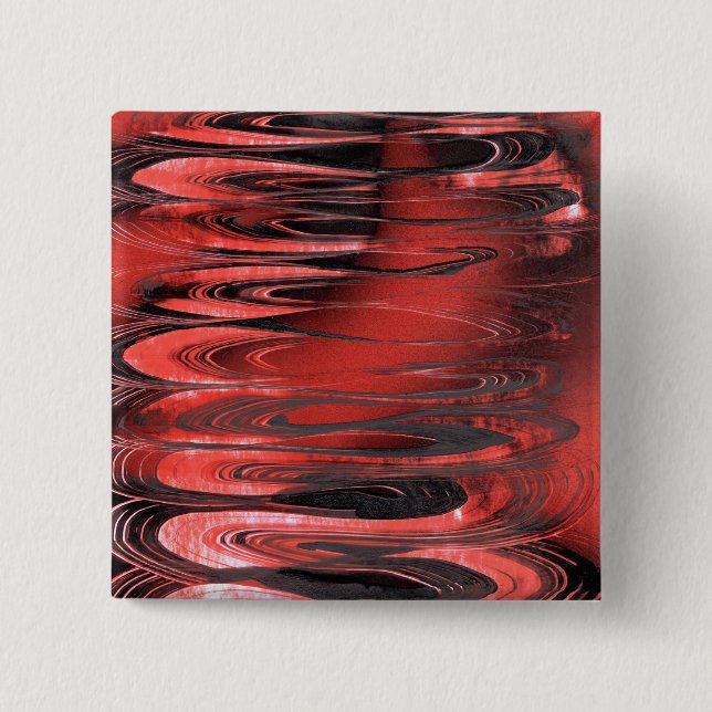 Chapa Cuadrada Primavera Surrealista Roja y Negra (Anverso)