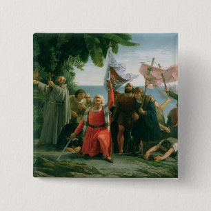 Chapa Cuadrada Primer aterrizaje de Cristóbal Colón adentro